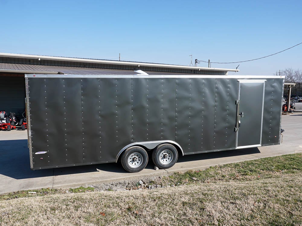 Enclosed Trailer 8.5x24 Charcoal Gray- Mower Motorcycle Car Hauler