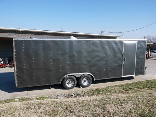Enclosed Trailer 8.5x24 Tandem Axle Charcoal Gray - Motorcycle Car Hauler Storage - SLE Equipment - 4