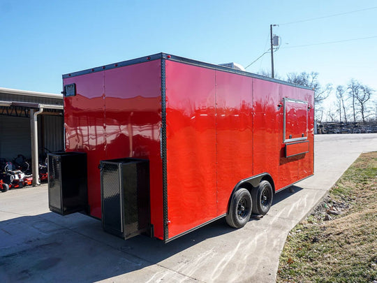 8.5 x 20 Red V-Nose Concession with Blackout Trim Package