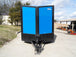 8.5x18 Blue V-Nose Slanted Top Enclosed Trailer with Blackout Package