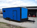 8.5x18 Blue V-Nose Slanted Top Enclosed Trailer with Blackout Package