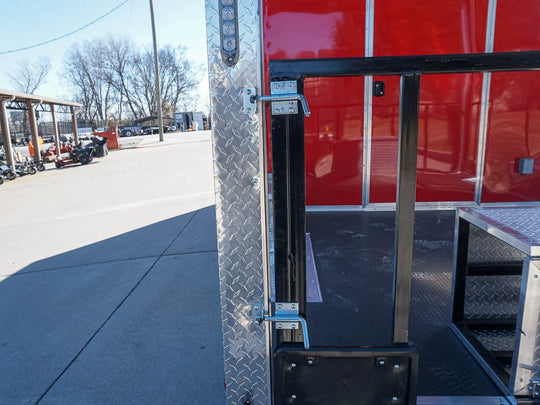 8.5 x 22 Red V-Nose Porch Style Concession Trailer