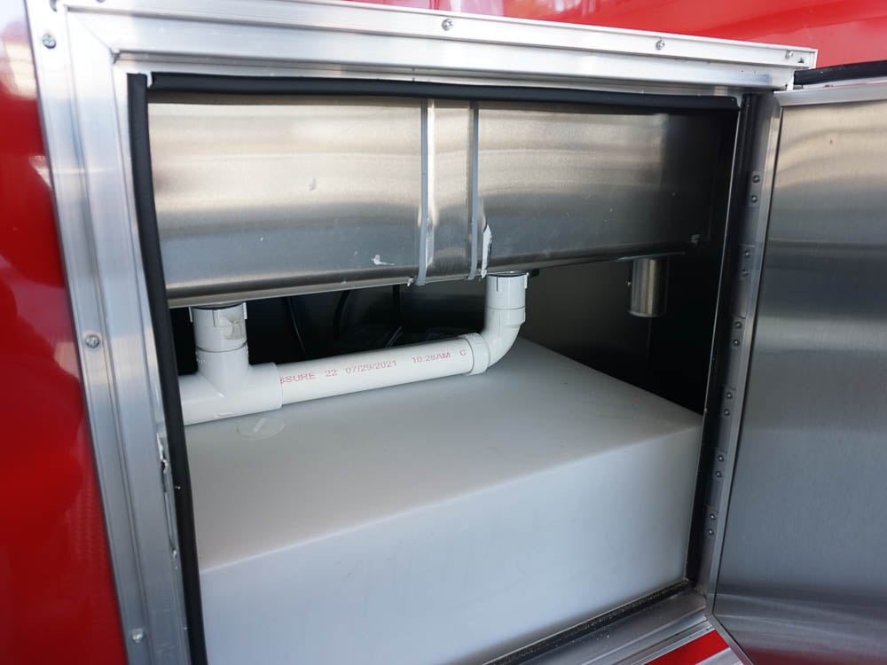 8.5 x 22 Red V-Nose Porch Style Concession Trailer