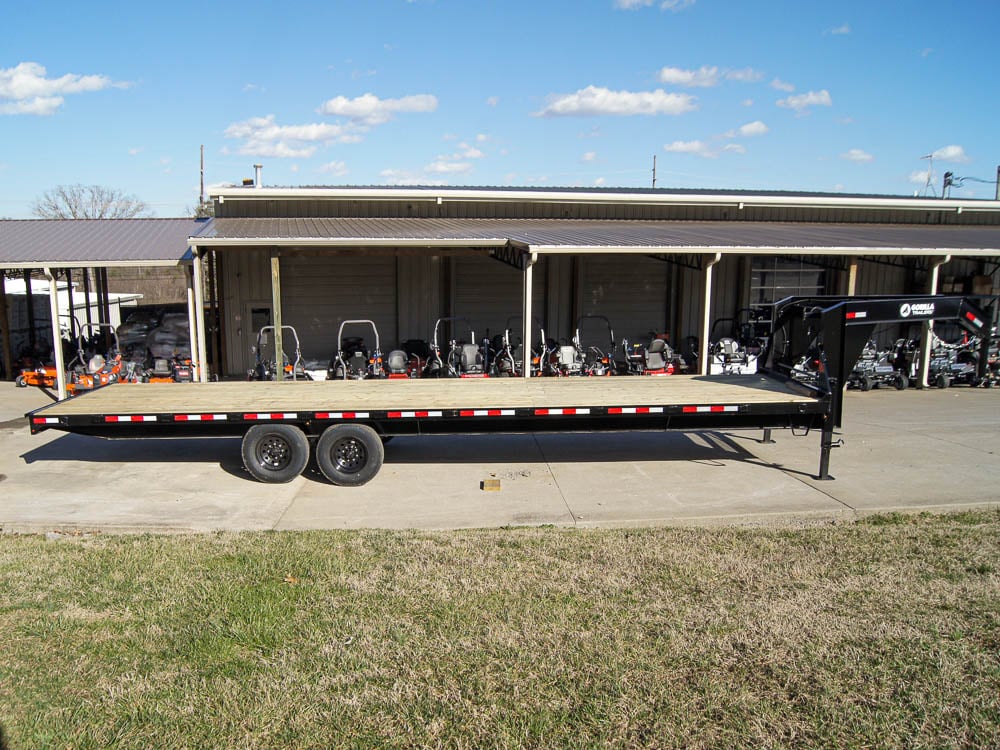 8.5x30 IBeam Gooseneck Straight Deckover Trailer (2) 7K Axles Slide Ramps