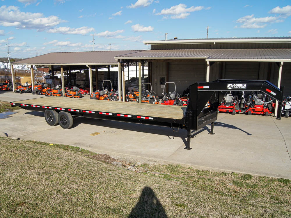 8.5x30 IBeam Gooseneck Straight Deckover Trailer (2) 7K Axles Slide Ramps