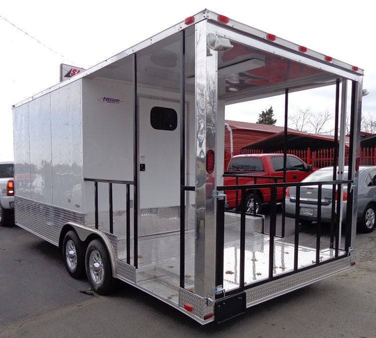 Concession Trailer 8.5'x20' White - Food Event Catering BBQ Smoker - SLE Equipment - 11