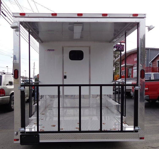 Concession Trailer 8.5'x20' White - Food Event Catering BBQ Smoker - SLE Equipment - 9