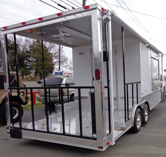 Concession Trailer 8.5'x20' White - Food Event Catering BBQ Smoker - SLE Equipment - 10