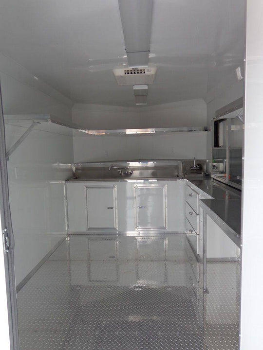 Concession Trailer 8.5'x20' White - Food Event Catering BBQ Smoker - SLE Equipment - 22