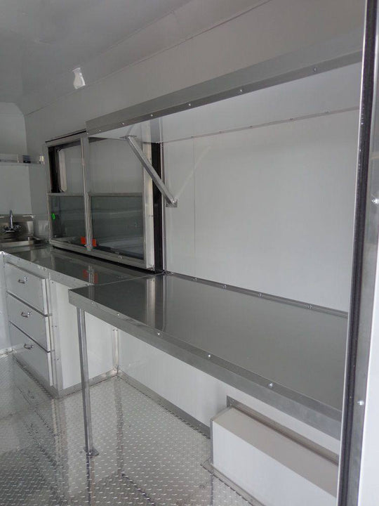 Concession Trailer 8.5'x20' White - Food Event Catering BBQ Smoker - SLE Equipment - 26
