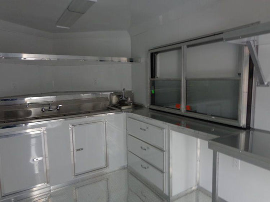 Concession Trailer 8.5'x20' White - Food Event Catering BBQ Smoker - SLE Equipment - 18
