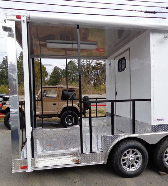 Concession Trailer 8.5'x20' White - Food Event Catering BBQ Smoker - SLE Equipment - 8