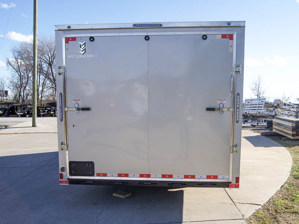 8.5x20 Silver V-Nose Slant Top Enclosed Trailer (2) 3500lb Axles