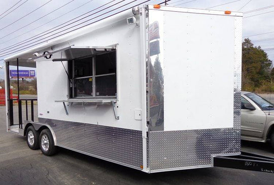 Concession Trailer 8.5'x20' White - Food Event Catering BBQ Smoker - SLE Equipment - 7