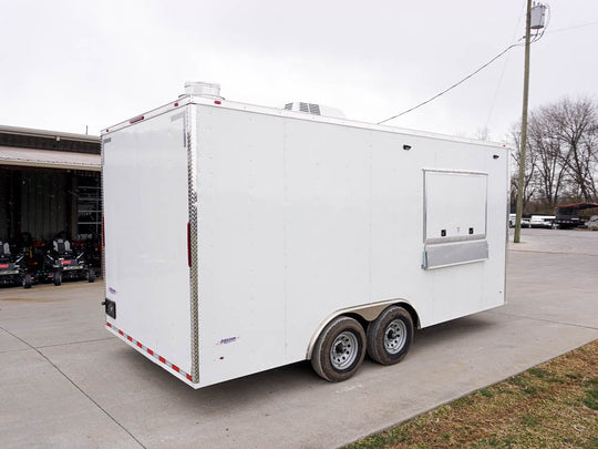 Concession Trailer 8.5x18 White Custom- Event Catering