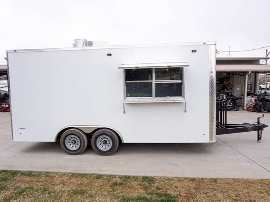 Concession Trailer 8.5x18 White Custom- Event Catering