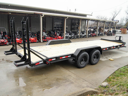 7x22 8" IBEAM Equipment Trailer (2) 7K Axles Stand-Up Ramps