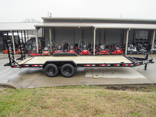 7x22 8" IBEAM Equipment Trailer (2) 7K Axles Stand-Up Ramps