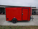 7x12 Enclosed Trailer Red V - Nose Blackout Package 3,500lb Axle Storage - SLE Equipment - 4