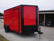 7x12 Enclosed Trailer Red V - Nose Blackout Package 3,500lb Axle Storage - SLE Equipment - 8