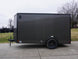 7x12 Enclosed Trailer Charcoal V - Nose Blackout Package 3,500lb Axle Storage - SLE Equipment - 4
