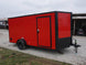 7x14 Enclosed Trailer Red V - Nose Blackout Package 3,500lb Axle Storage - SLE Equipment - 2