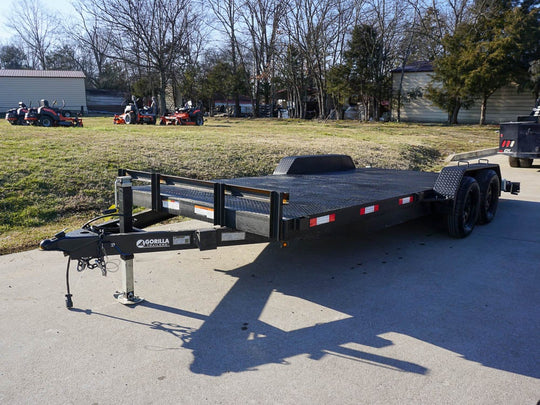 7x18 Steel Car Hauler (2) 3500lb Axle w/Brakes Front Angle