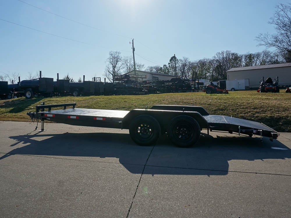 7x18 Steel Car Hauler (2) 3500lb Axle w/Brakes Front Angle