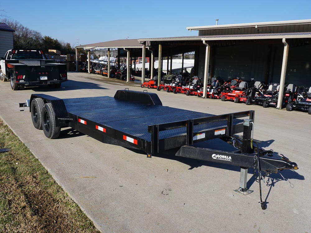 7x18 Steel Car Hauler (2) 3500lb Axle w/Brakes Front Angle