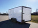 7x16 Enclosed Trailer White V-Nose Blackout Package Tandem Axle Front Angle