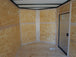 7x16 Enclosed Trailer White V-Nose Blackout Package Tandem Axle Front Angle