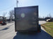 Enclosed Trailer 7x16 Charcoal V-Nose with Blackout Package Side Angle with Entry Door