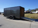 Enclosed Trailer 7x16 Charcoal V-Nose with Blackout Package Side Angle with Entry Door