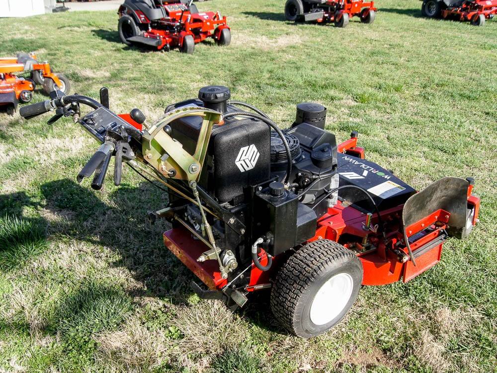 WorldLawn Hydro Walk Behind Mower Front Left