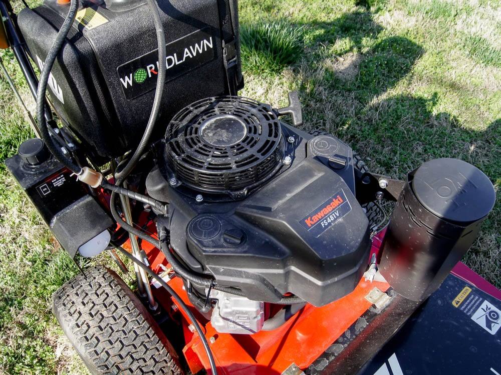 WorldLawn Hydro Walk Behind Mower Front Left