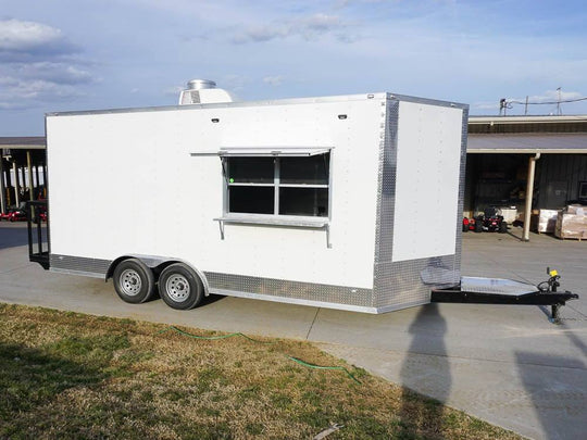 Concession Trailer 8.5' X 18' White Food Event Catering - SLE Equipment - 1