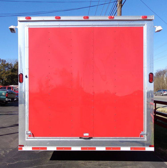 Concession Trailer 8.5' x 28' BBQ Smoker Food Event Catering (Red) - SLE Equipment - 11