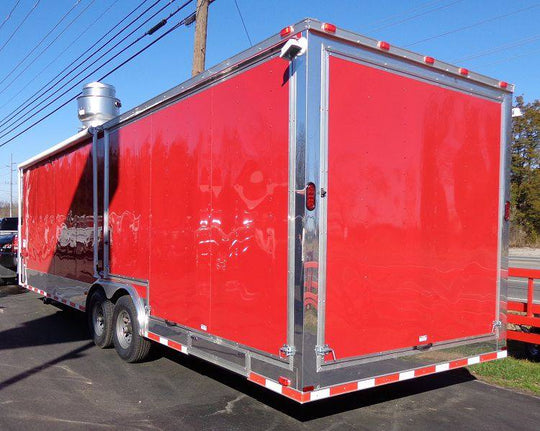 Concession Trailer 8.5' x 28' BBQ Smoker Food Event Catering (Red) - SLE Equipment - 10