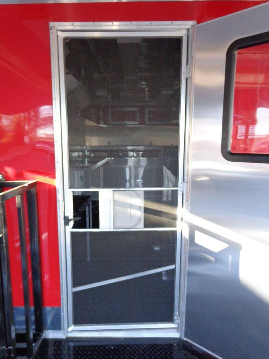 Concession Trailer 8.5' x 28' BBQ Smoker Food Event Catering (Red) - SLE Equipment - 16