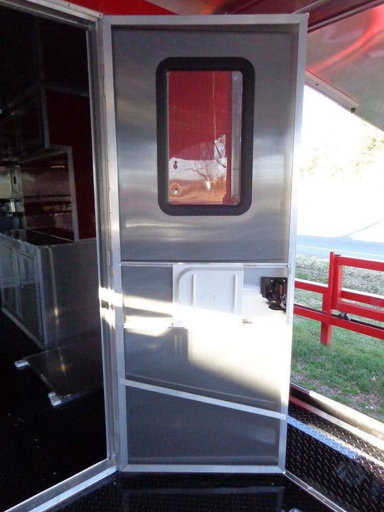 Concession Trailer 8.5' x 28' BBQ Smoker Food Event Catering (Red) - SLE Equipment - 17