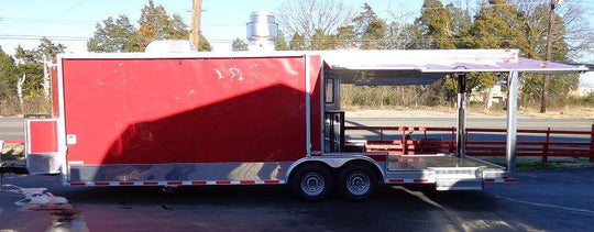 Concession Trailer 8.5' x 28' BBQ Smoker Food Event Catering (Red) - SLE Equipment - 31