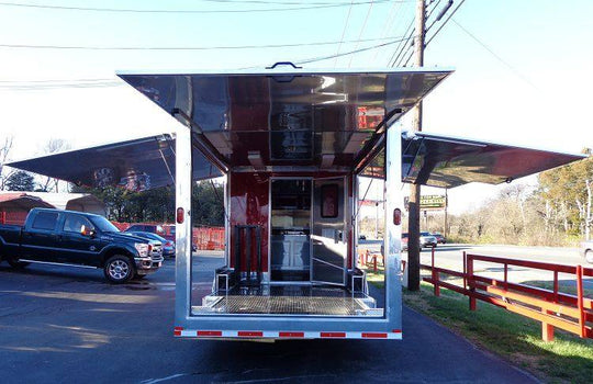 Concession Trailer 8.5' x 28' BBQ Smoker Food Event Catering (Red) - SLE Equipment - 7