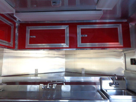 Concession Trailer 8.5' x 28' BBQ Smoker Food Event Catering (Red) - SLE Equipment - 24