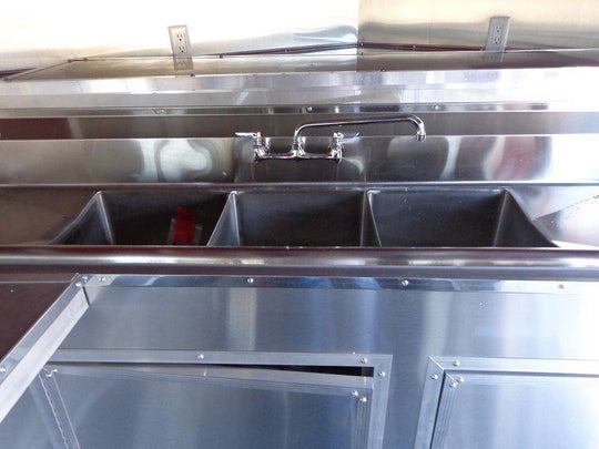 Concession Trailer 8.5' x 28' BBQ Smoker Food Event Catering (Red) - SLE Equipment - 36