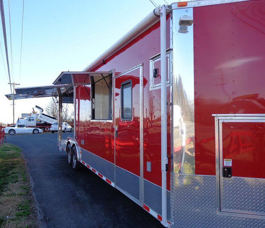 Concession Trailer 8.5' x 28' BBQ Smoker Food Event Catering (Red) - SLE Equipment - 5
