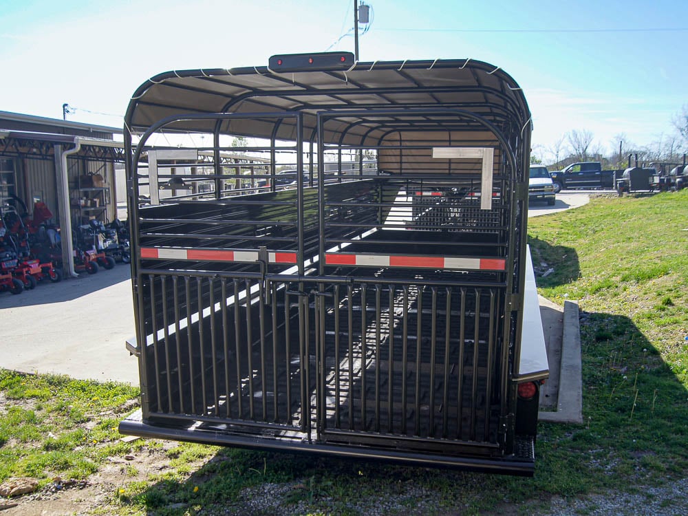 24ft Gooseneck Livestock Trailer Cleated Floor Canvas Top (2) 7K Axles