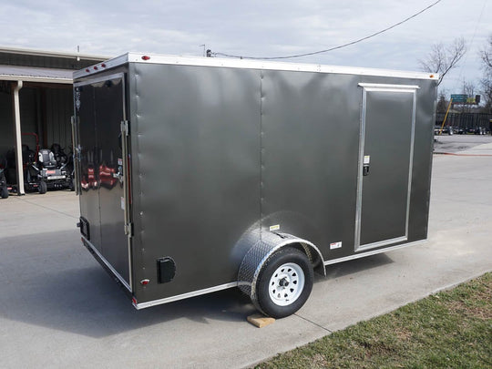 7x12 Enclosed Charcoal Trailer with Silver ATP 3500lb Axle