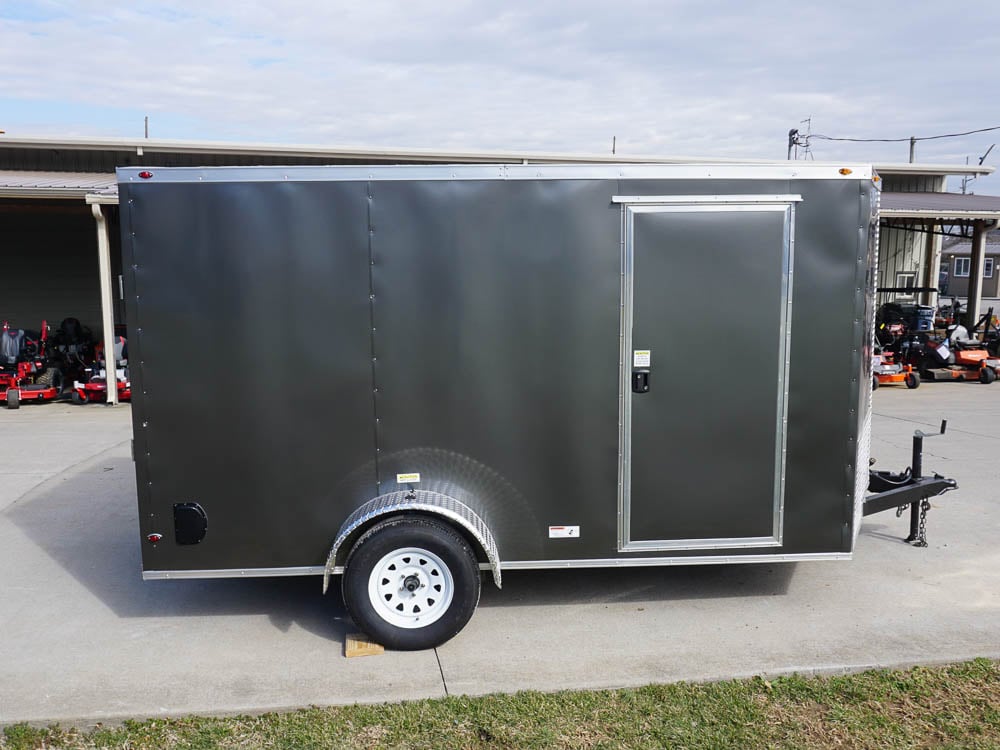 7x12 Enclosed Charcoal Trailer with Silver ATP 3500lb Axle