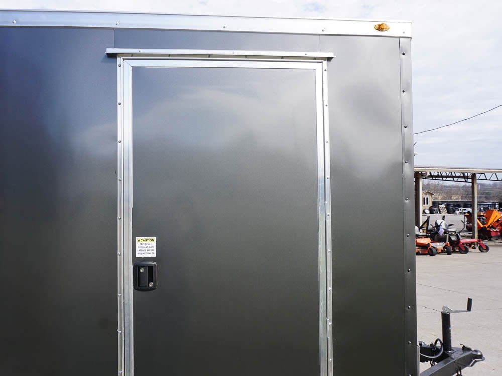 7x12 Enclosed Charcoal Trailer with Silver ATP 3500lb Axle