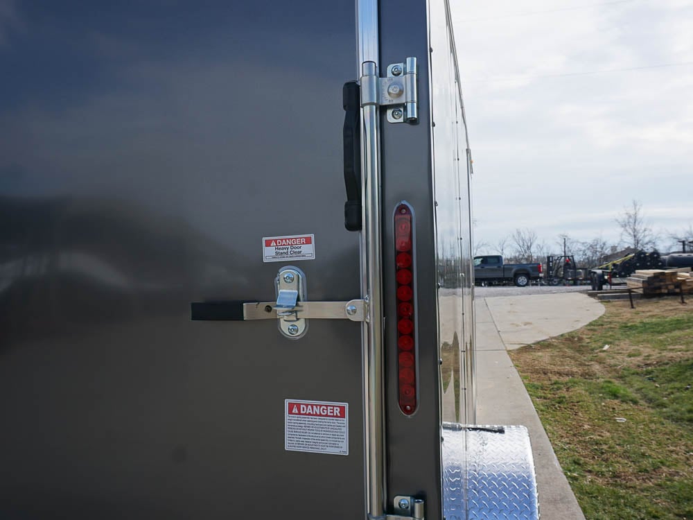 7x12 Enclosed Charcoal Trailer with Silver ATP 3500lb Axle